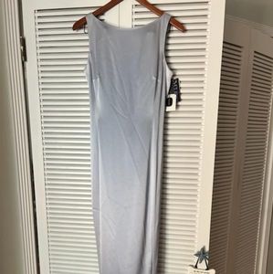 Tahari-Kenya Blue Backless Evening Dress